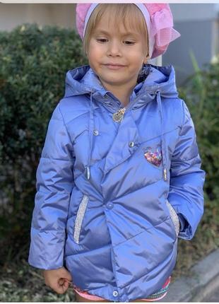 Куртка детская для девочки демисезонная sf-1111 86/92  и 98/104  см голубой2 фото