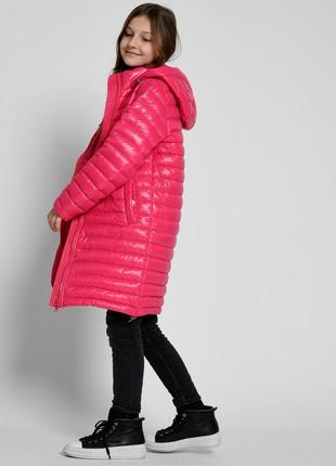 Модная детская удлиненная деми куртка x-woyz для девочки2 фото