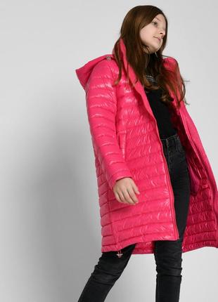 Модная детская удлиненная деми куртка x-woyz для девочки7 фото
