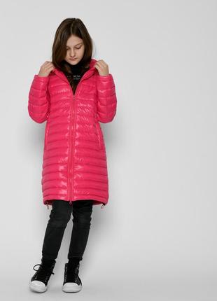 Модная детская удлиненная деми куртка x-woyz для девочки8 фото