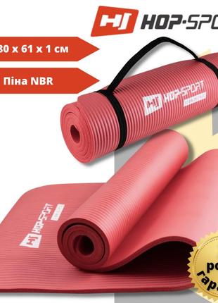 Мат для фитнеса и йоги hop-sport hs-n010gm 1 см красный