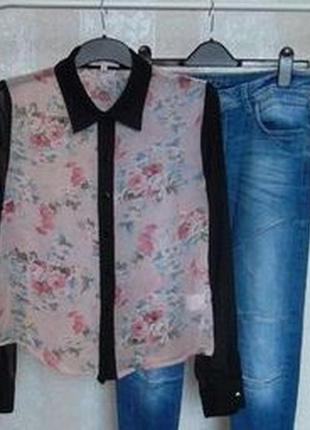 Шифонова блуза в квітковий принт