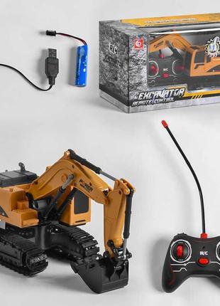 Игрушечный экскаватор на радиоуправлении bc 1022, аккумулятор 3.7 v, подсветка