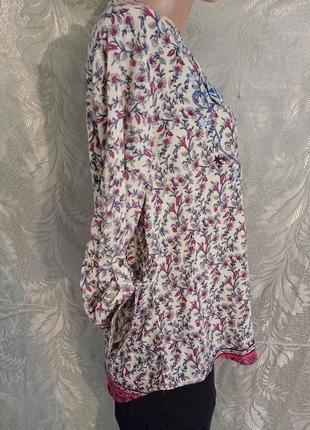 Fashion collection рубашка/блузка с длинным рукавом вискоза тонкая полевые цветы2 фото