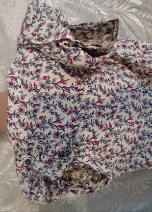 Fashion collection рубашка/блузка с длинным рукавом вискоза тонкая полевые цветы10 фото