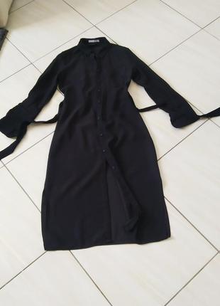 Черное платье халат