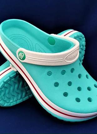 Женские тапочки crocs бирюзовые кроксы шлёпки сланцы  [размеры: 36,38,39]