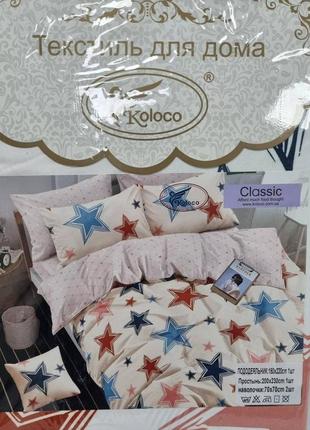 Комплект постельного белья  фланель classic двуспальный размер 180*220 см звезды серого цвета5 фото