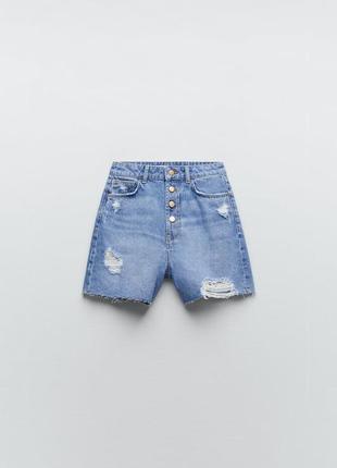 Джинсовые шорты zara high rise 36р mango