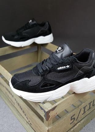 Adidas женские весна/лето/осень черные кроссовки на шнурках. демисезонные женские замшевые кроссы