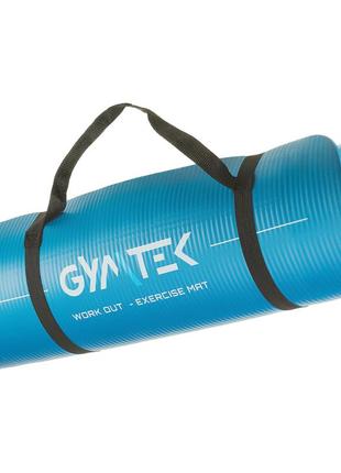 Килимок (мат) для фітнесу та йоги gymtek nbr 1,5 см голубий5 фото