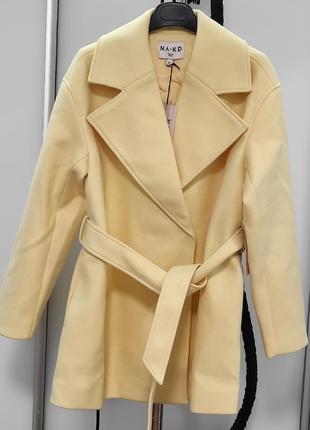 Двубортное пальто с поясом na-kd4 фото