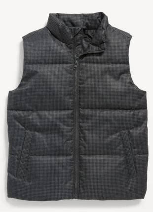 Дитячий жилет oldnavy herringbone frost-free puffer vest тепла жилетка1 фото