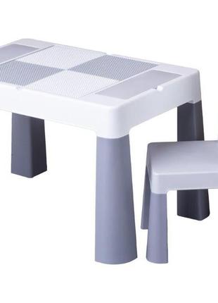 910 комплект дитячих меблів tega baby multifun (стіл + стільчик) (сірий (grey))