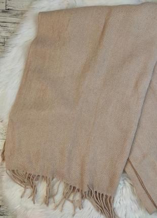 Женский шарф палантин цвета пудра с бахромой 228х65 см2 фото