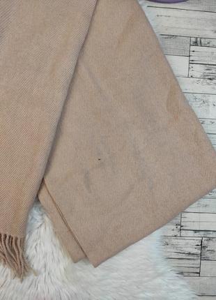 Женский шарф палантин цвета пудра с бахромой 228х65 см3 фото
