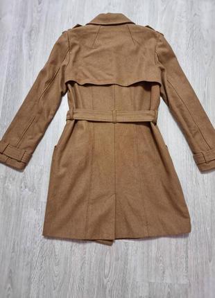 Фирменное шерстяное пальто стильный тренч h&m s евро 36-383 фото