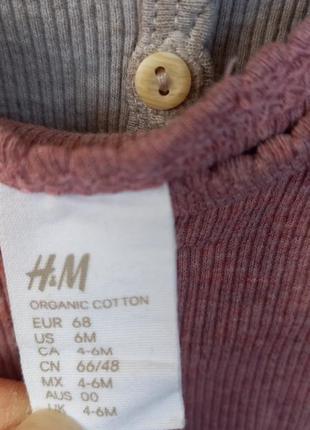 Бодики для малыша с длиным рукавом набор 3 штуки р.68 h&amp;m6 фото