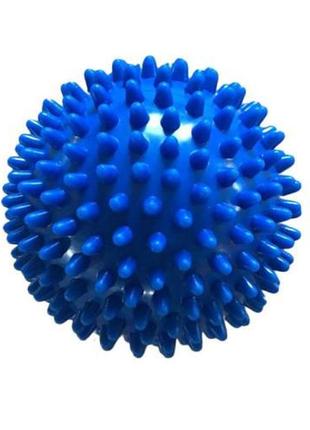 М'ячик масажер 9 см твердий синій чудо-м'ячик масажний для ніг рук стоп спини шиї з шипами9 фото