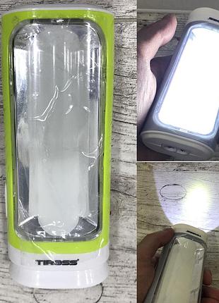 Ліхтар ручний акумуляторний з яскравою лампою led зарядка від мережі 220 вбудований акумулятор 900 mah