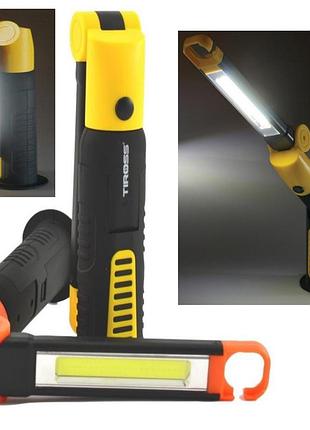 Фонарь кемпинговый tiross ts-1846 на магните 3w cob led светодиодный на батарейках 3хааа