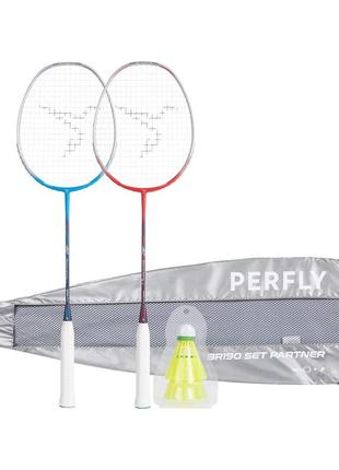 Волани для бадмінтону perfly 190 br (2 ракетки, 2 волана, сумка) різнокольорова