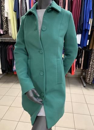 Пальто женское в ретро стиле 60-х, зеленого цвета, we, размер s
