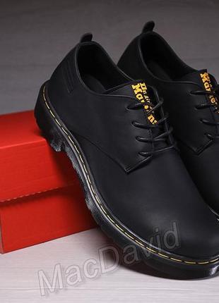 Туфлі чоловічі шкіряні dr. martens black smooth