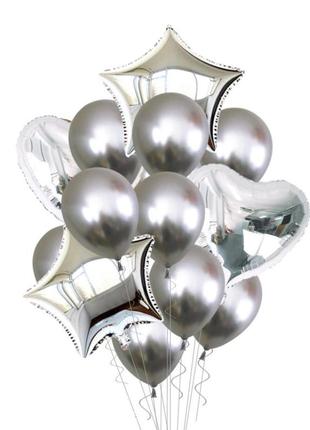 Набір кульок "сріблястий фреш" (14шт)1 фото