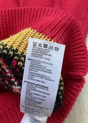 Красный новогодний/режущий свитер/вязаный свитер с пингвинами3 фото