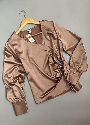 Новая шёлковая блуза шоколадного цвета от zara