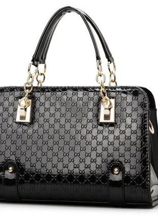 Каркасная глянцевая сумка для модных девушек