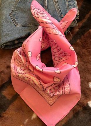 Новая бандана, платок розовый стильный3 фото