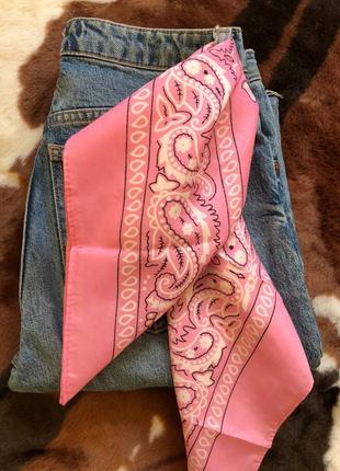 Новая бандана, платок розовый стильный6 фото