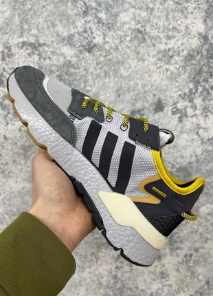 Мужские кроссовки adidas nite jogger boost core black yellow dark grey 40-41-42-43-44-452 фото