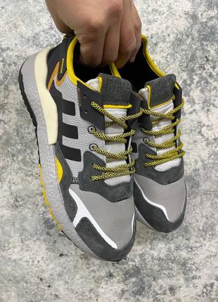 Мужские кроссовки adidas nite jogger boost core black yellow dark grey 40-41-42-43-44-455 фото