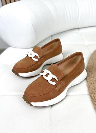 Лофери, nut, натуральна замша