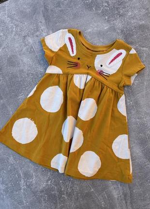 M&amp;s платье в горошек с зайчиком