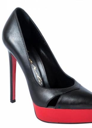 Чёрные туфли с красной подошвой minardi1 фото