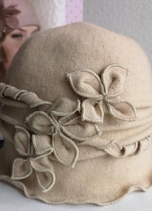 Шерстяная женская шапочка (польша) размер 56-59