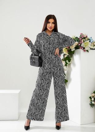 Трендовый костюм свободного кроя yb-756