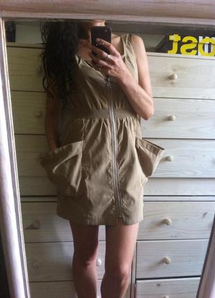 Оригинальное платье с карманами как замш