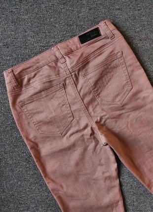 Брендовые стильные джинсы скинны пастельно терракотового цвета с высокой посадкой3 фото