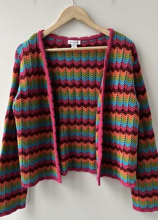 Warehouse cardigan вязаний тканий кардиган яскравий