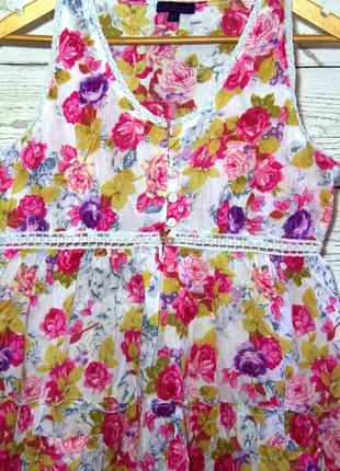Романтичная майка-топ/блуза в цветочный принт свободного фасона2 фото