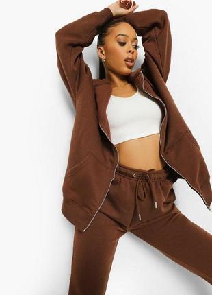 Великий спортивний костюм на блискавці з капюшоном boohoo