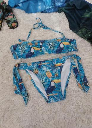 Классный купальник с тропическим принтом frutta италия s