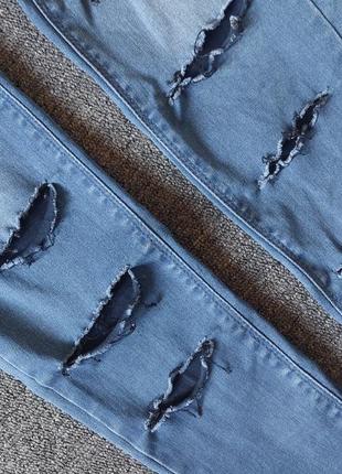 Крутые брендовые рваные джинсы скинны с высокой посадкой3 фото