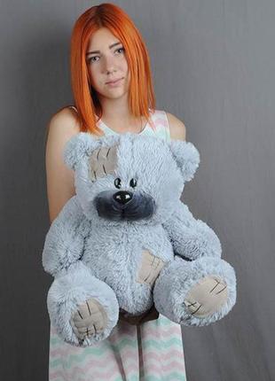 Плюшевий ведмедик 50 см блакитний "гриша" маленький плюшевий ведмідь, маленька м'яка іграшка плюшевий ведмедик8 фото