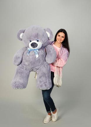 Плюшевий ведмедик 150 см сірий "томмі" великий плюшевий ведмідь, велика м'яка іграшка плюшевий ведмедик 1,5 м
